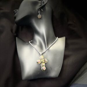 DaVinci Silver Necklace with Multicolor Pendant
